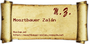 Mosztbauer Zalán névjegykártya